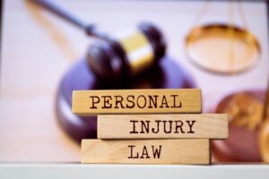 Wooden blocks with words 'Personal Injury Law'