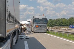 A large truck collision on the road